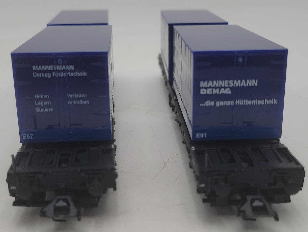 Marklin 47040 DB Flatcar Set w/ HACO Containers LN/Box