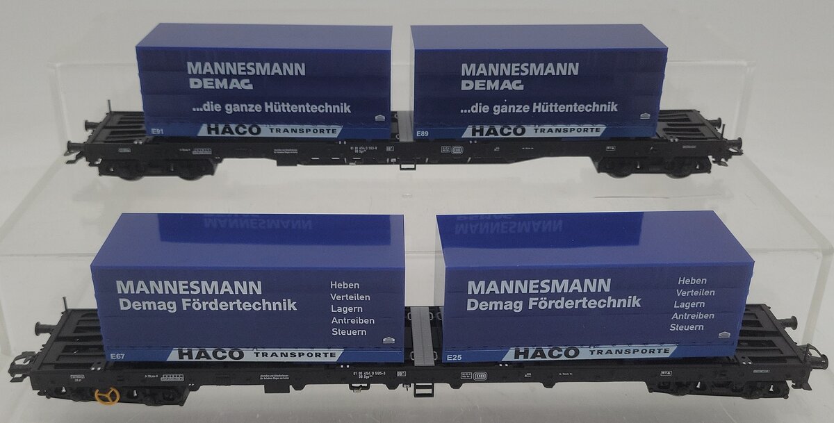 Marklin 47040 DB Flatcar Set w/ HACO Containers LN/Box