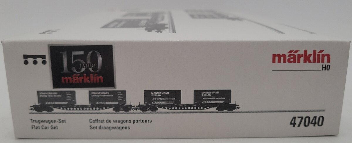 Marklin 47040 DB Flatcar Set w/ HACO Containers LN/Box