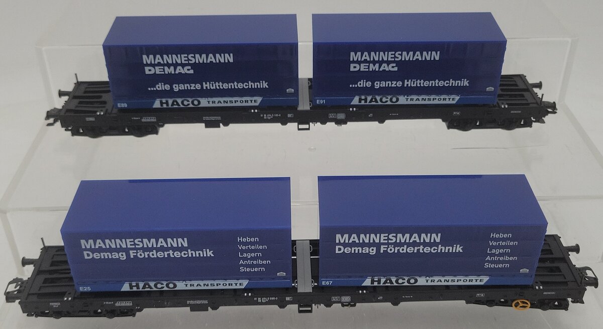 Marklin 47040 DB Flatcar Set w/ HACO Containers LN/Box