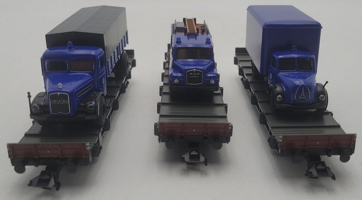 Marklin 48724 HO Scale Flat Car Set 3 THW Exclusive LN/Box