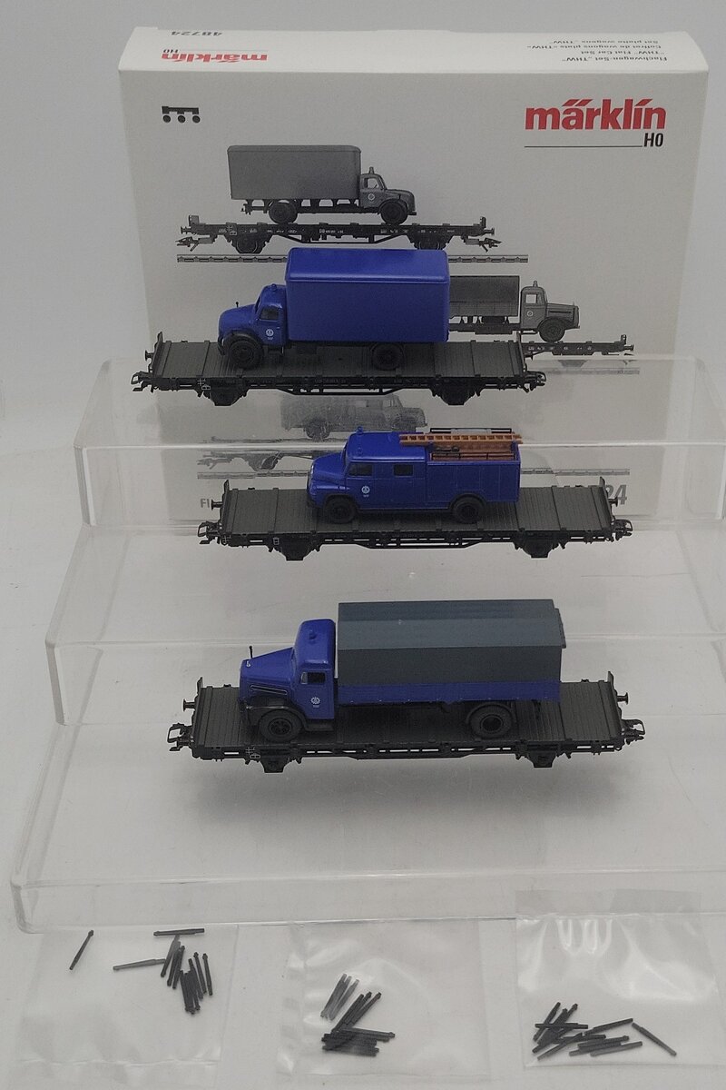 Marklin 48724 HO Scale Flat Car Set 3 THW Exclusive LN/Box