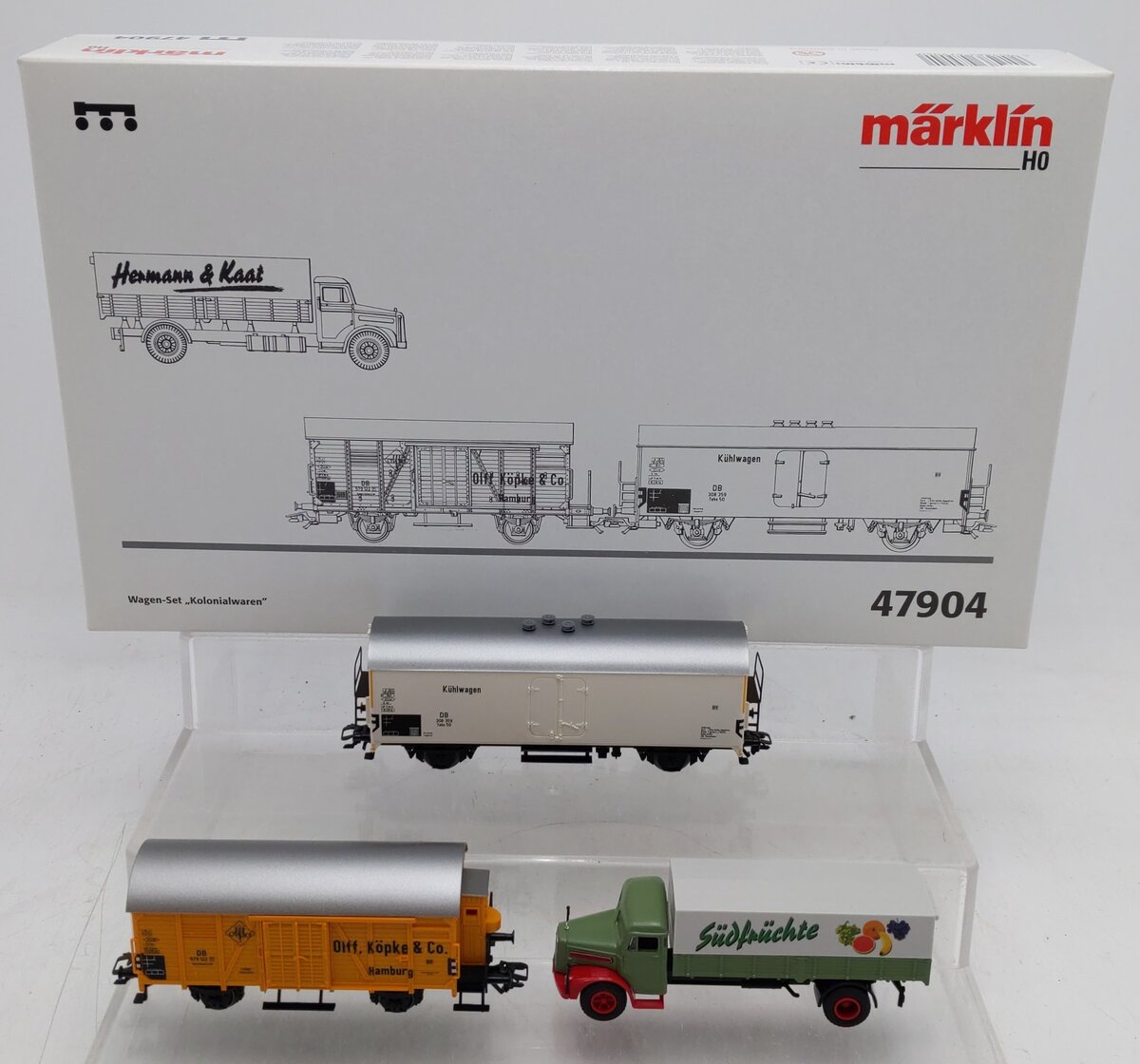 Marklin 47904 HO Scale Foodstuff‘s Car Set w/Truck EX/Box