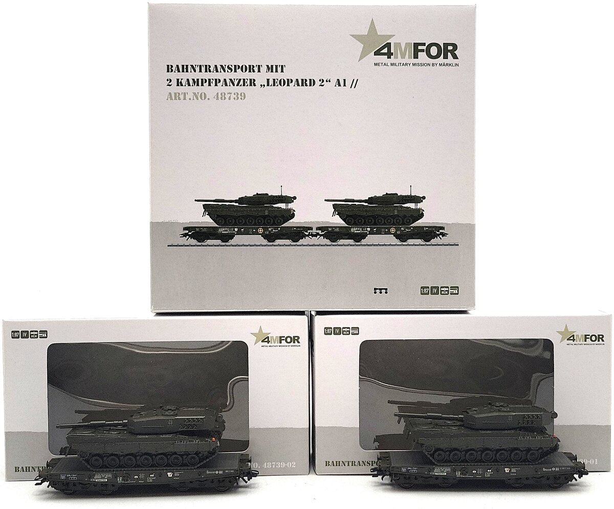 Marklin 48739 HO Scale Flat Car Set w/Tanks LN/Box