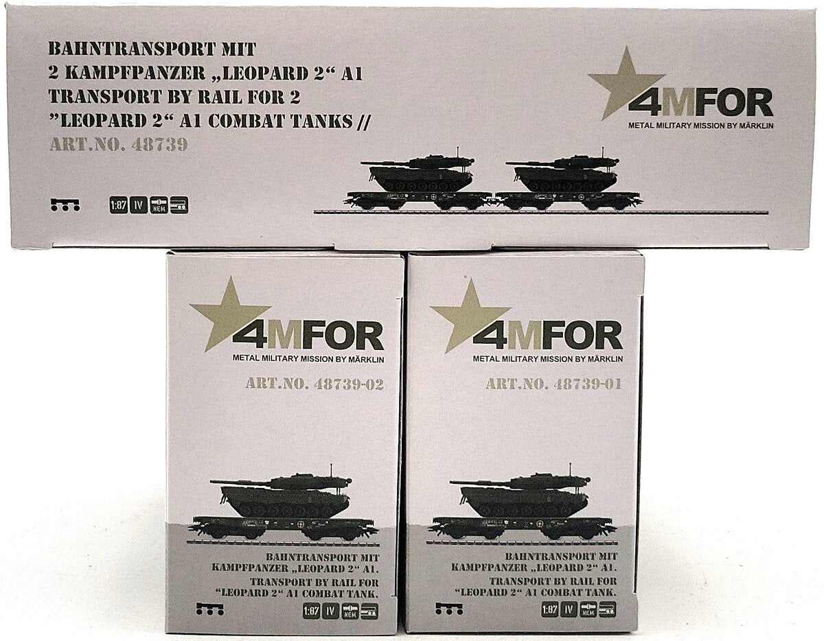 Marklin 48739 HO Scale Flat Car Set w/Tanks LN/Box