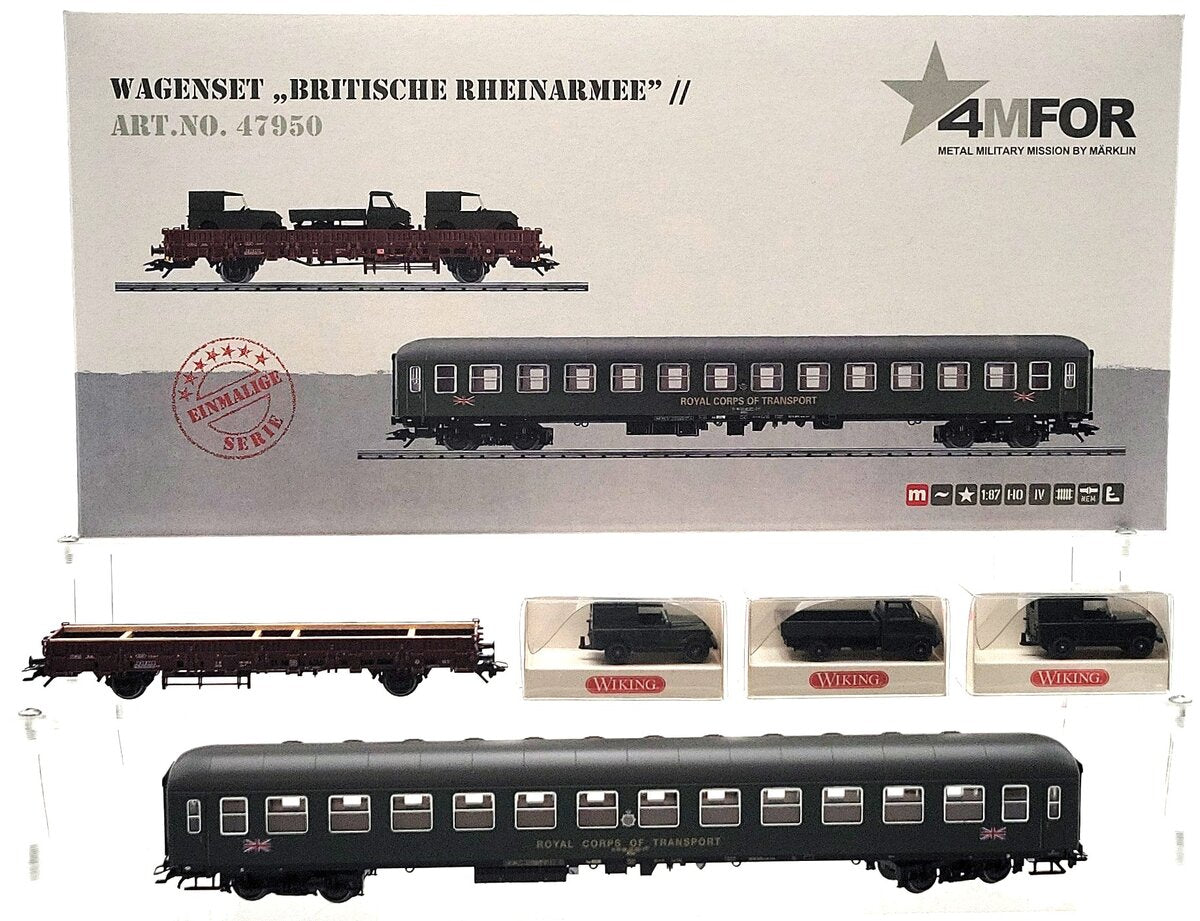 Marklin 47950 4MFor Set w/Supply Vehicles & Crew Car LN/Box