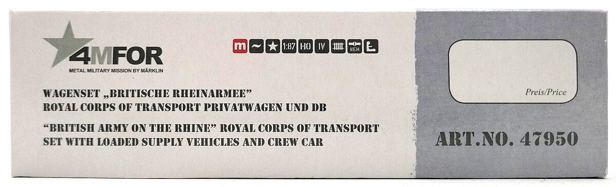 Marklin 47950 4MFor Set w/Supply Vehicles & Crew Car LN/Box