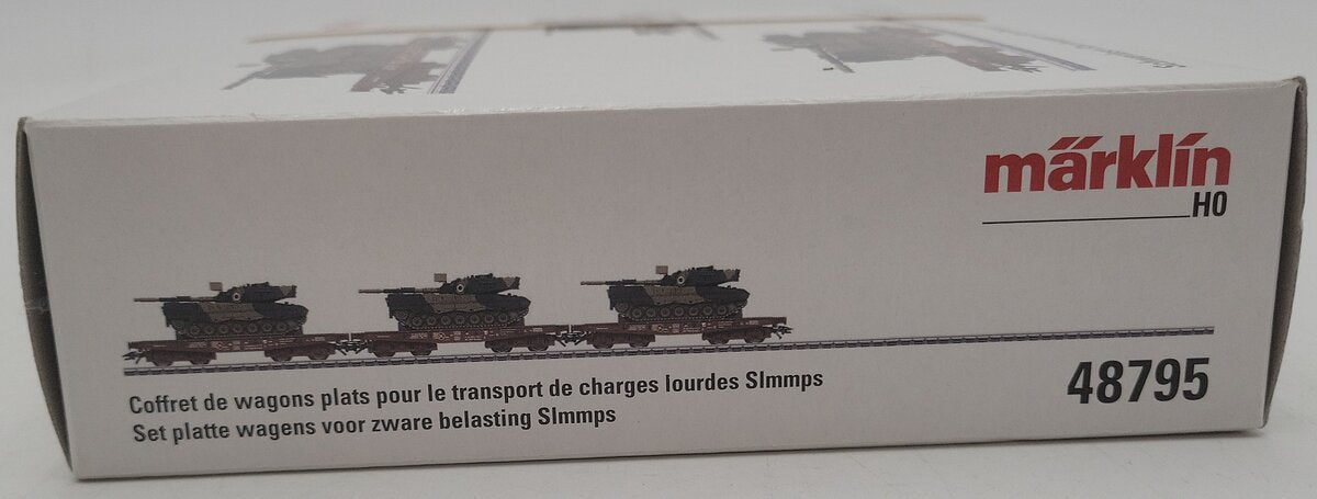 Marklin 48795 HO Danish State Railways Type Slmmps Heavy-Duty Flat 3-Car Set