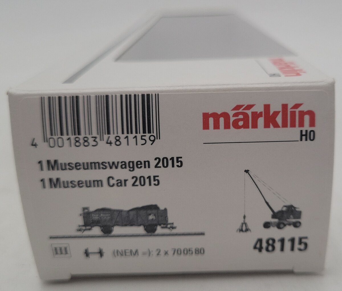 Marklin 48115 HO Scale 2015 Museum Gondola & Crane Set LN/Box