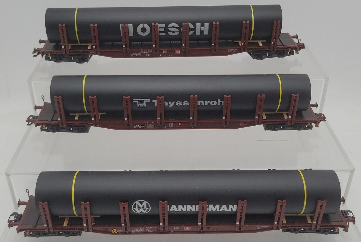 Marklin 47142 HO Scale Stake Car Set w/Pipe Load LN/Box