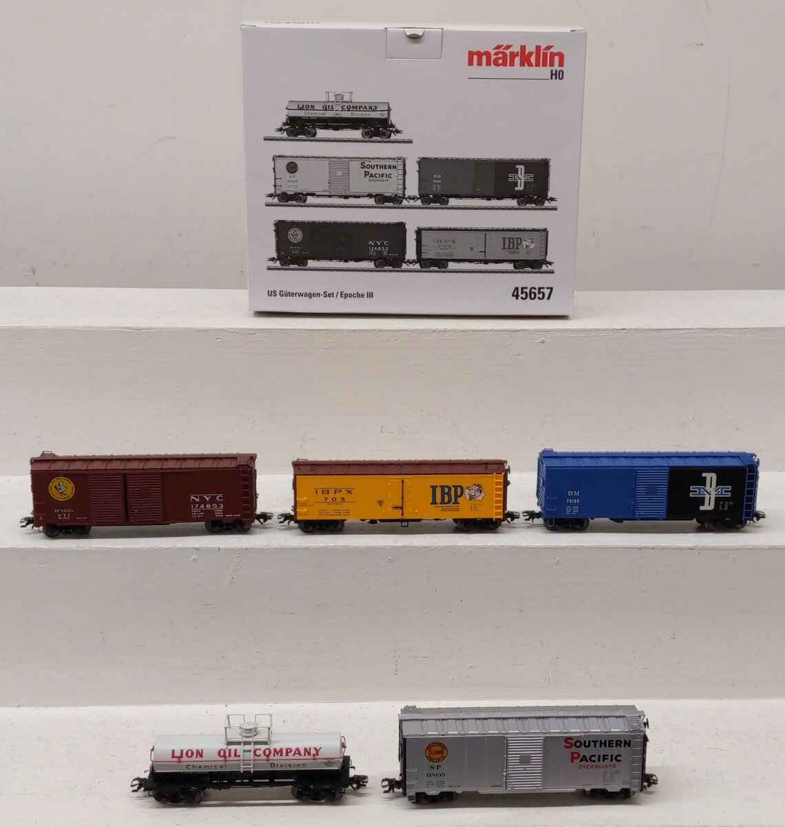 Marklin 45657 HO American Freight Car Set - 3-Rail - Ready to Run LN/Box