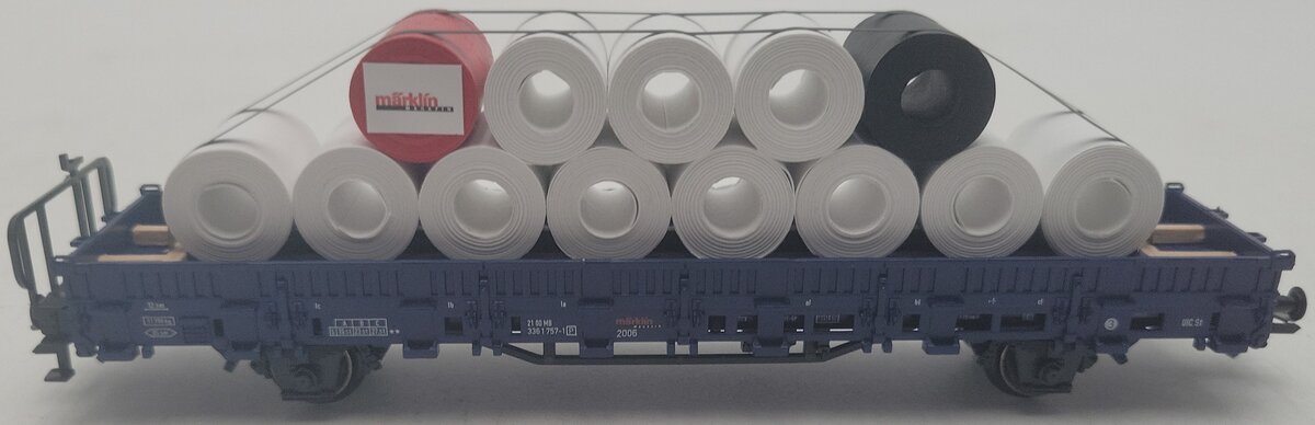 Marklin 48506 HO Scale Marklin Magazine Paper Roll Freight Car Carrier LN/Box