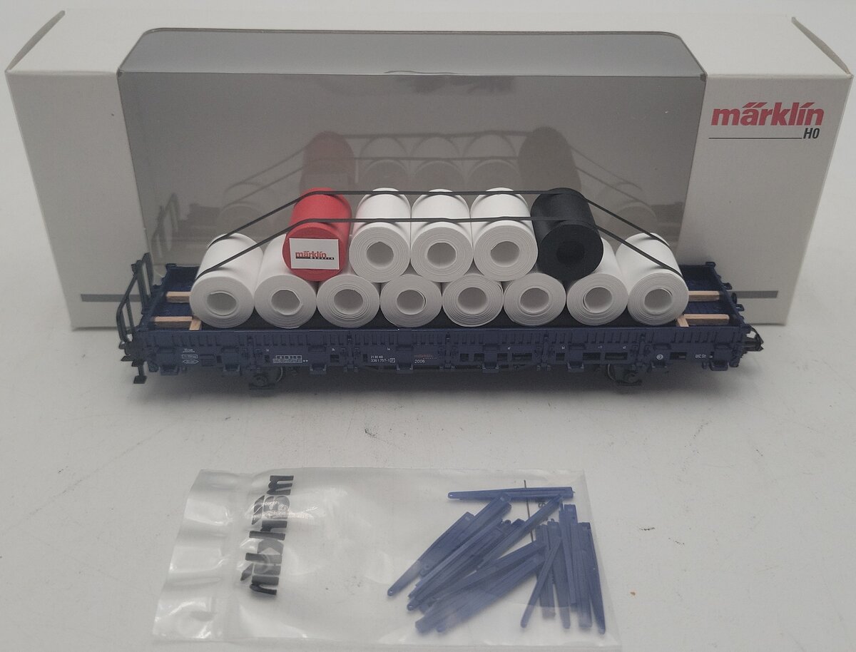 Marklin 48506 HO Scale Marklin Magazine Paper Roll Freight Car Carrier LN/Box