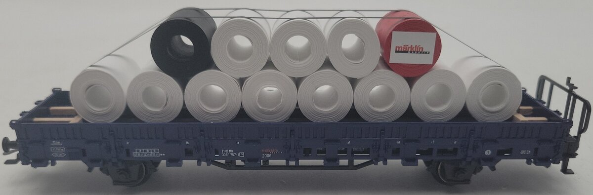 Marklin 48506 HO Scale Marklin Magazine Paper Roll Freight Car Carrier LN/Box