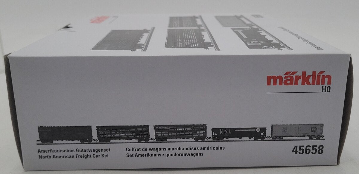 Marklin 45658 HO American Freight Car Set - 3-Rail - Ready to Run LN/Box
