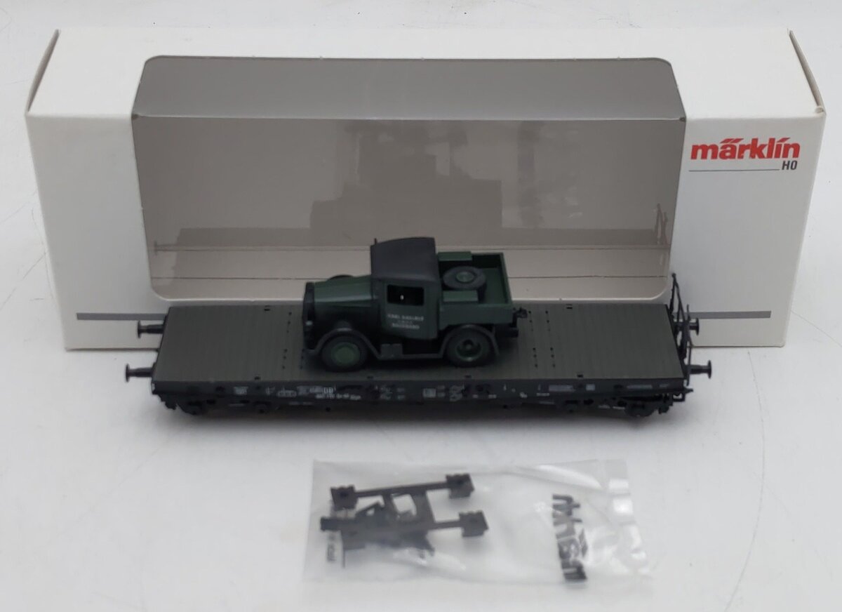 Marklin 48677 HO Scale DB Flatcar w/Car Load EX/Box