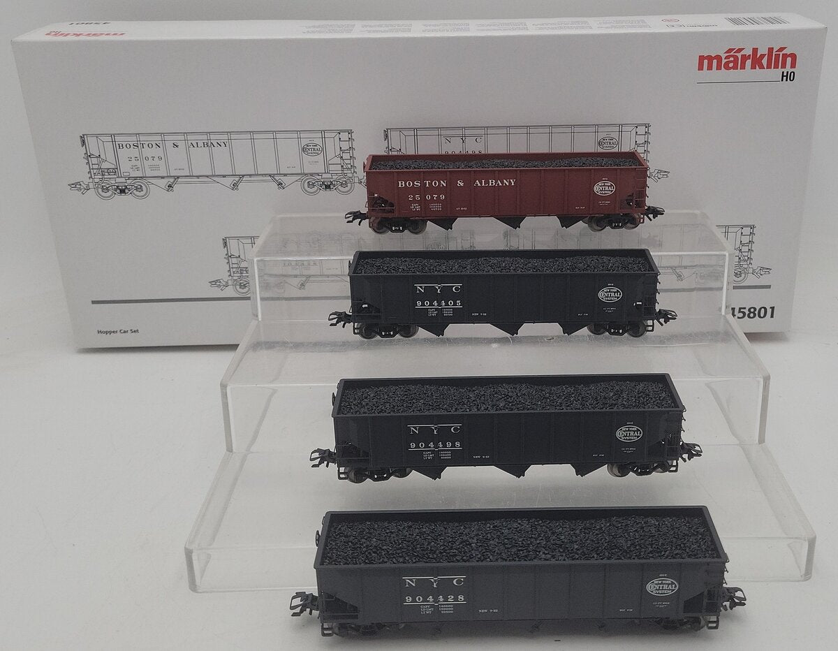Marklin 45801 HO Scale NYC 4-Car Hopper Set LN/Box