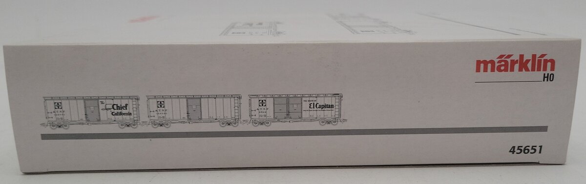 Marklin 45651 HO Scale Santa Fe 40' Boxcar Set LN/Box