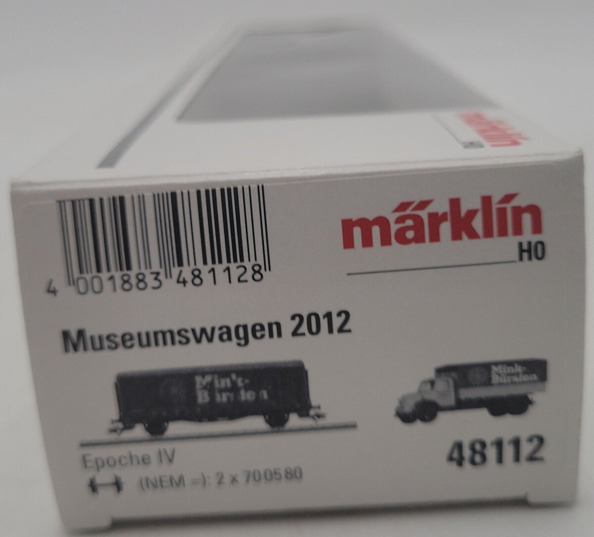 Marklin 48112 HO Mink-Bursten Flatcar with Container and Delivery Truck LN/Box