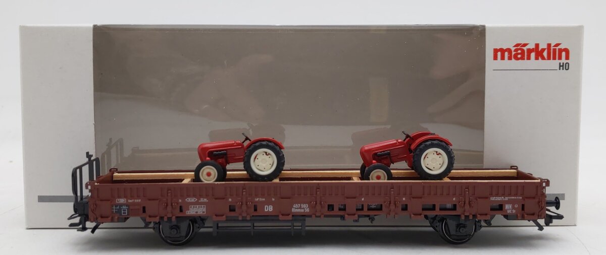 Marklin 46977 HO Scale DB Low Side Gondola w/Tractor Load EX/Box