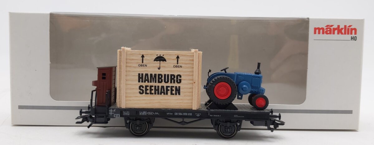 Marklin 46843 HO Scale Flatcar w/Tractor EX/Box