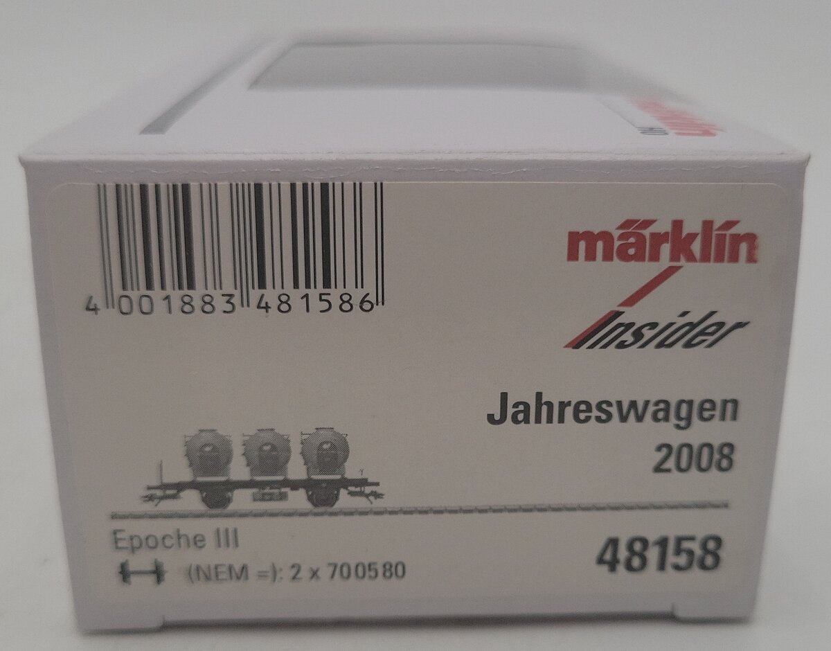 Marklin 48158 HO 2008 Jahreswagon DB Flat w/ Knorr Load LN/Box