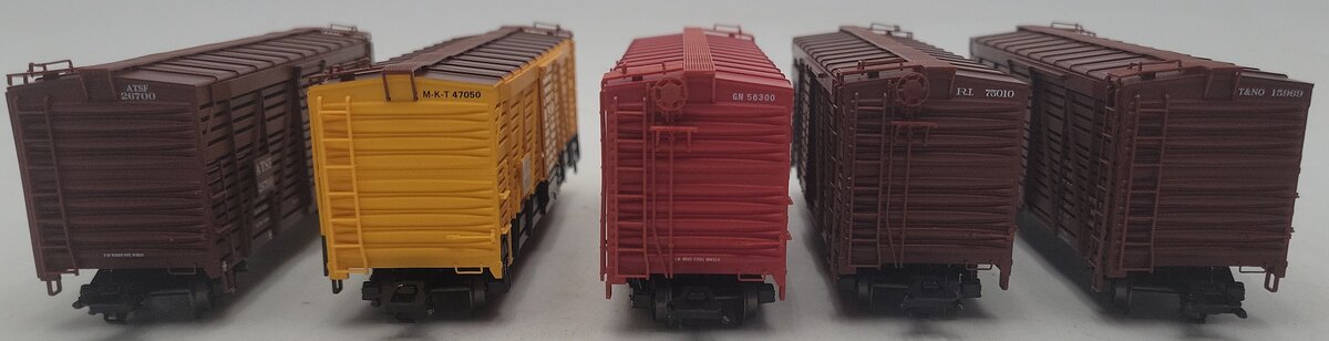 Marklin 45655 HO Scale 5-Car Stock Car Set - SP. RI, MKT, GN & ATSF LN/Box