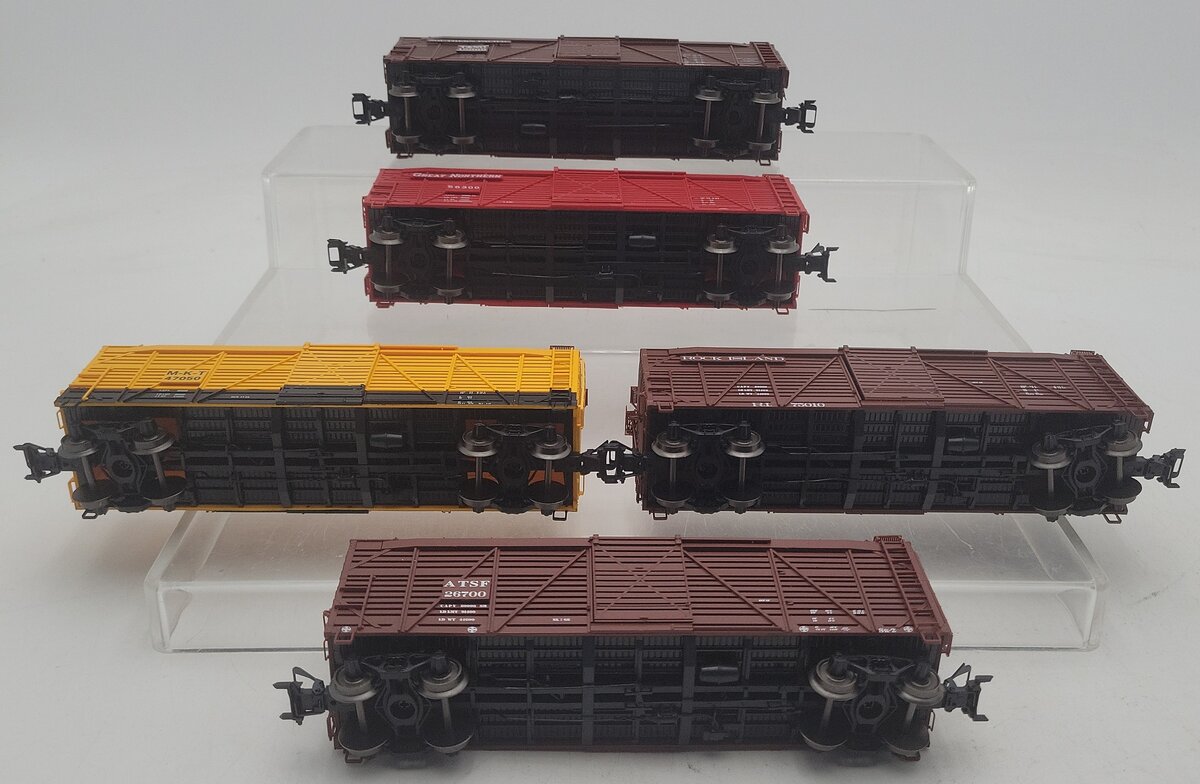 Marklin 45655 HO Scale 5-Car Stock Car Set - SP. RI, MKT, GN & ATSF LN/Box