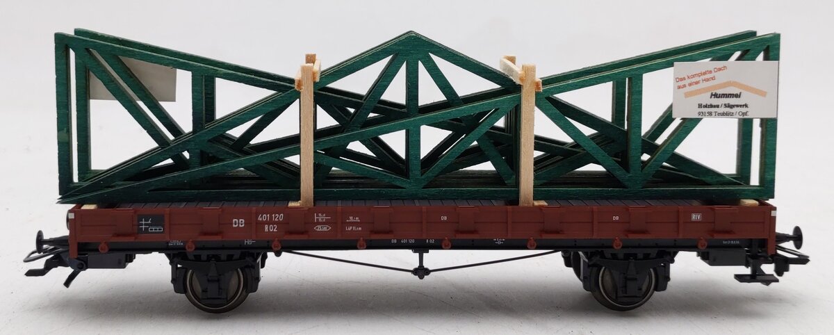 Marklin 46362 HO Scale DB Flat Car w/Building Trusses #401102 R01 EX/Box
