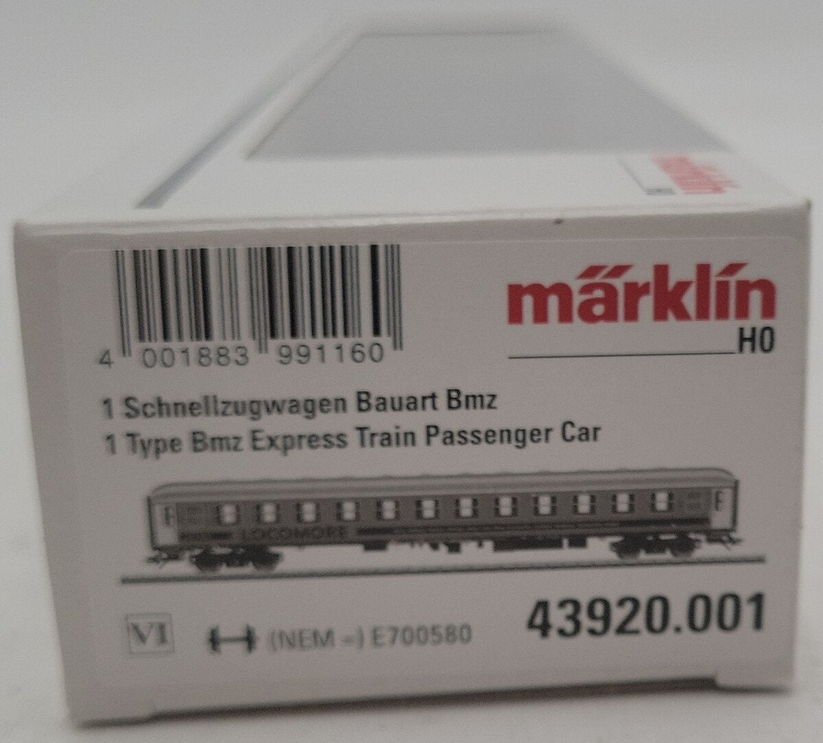 Marklin 43920.001 HO Scale BMZ Express Train Passenger Car LN/Box