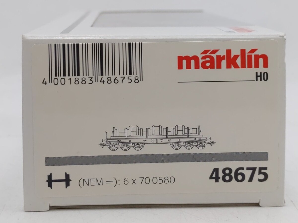 Marklin 48675 HO Scale Heavy Duty Flatcar w/ Metal Ship Shaft EX/Box