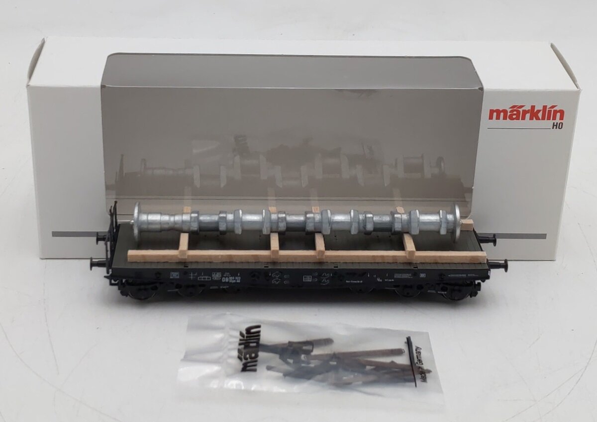 Marklin 48675 HO Scale Heavy Duty Flatcar w/ Metal Ship Shaft EX/Box