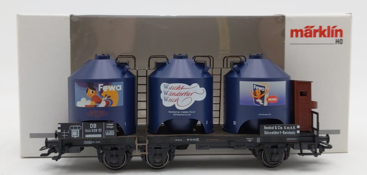 Marklin 48261 HO Scale DB Fewa Silo Container Flatcar #544028 EX/Box