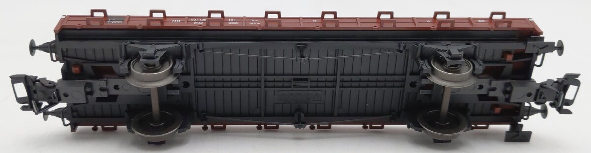 Marklin 46363 HO Scale DB German Federal Flat Car w/Stakes & Tractors EX/Box