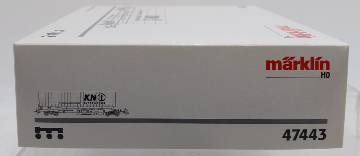 Marklin 47443 HO KN Depressed Well Flat Car w/ Truck Trailer EX/Box