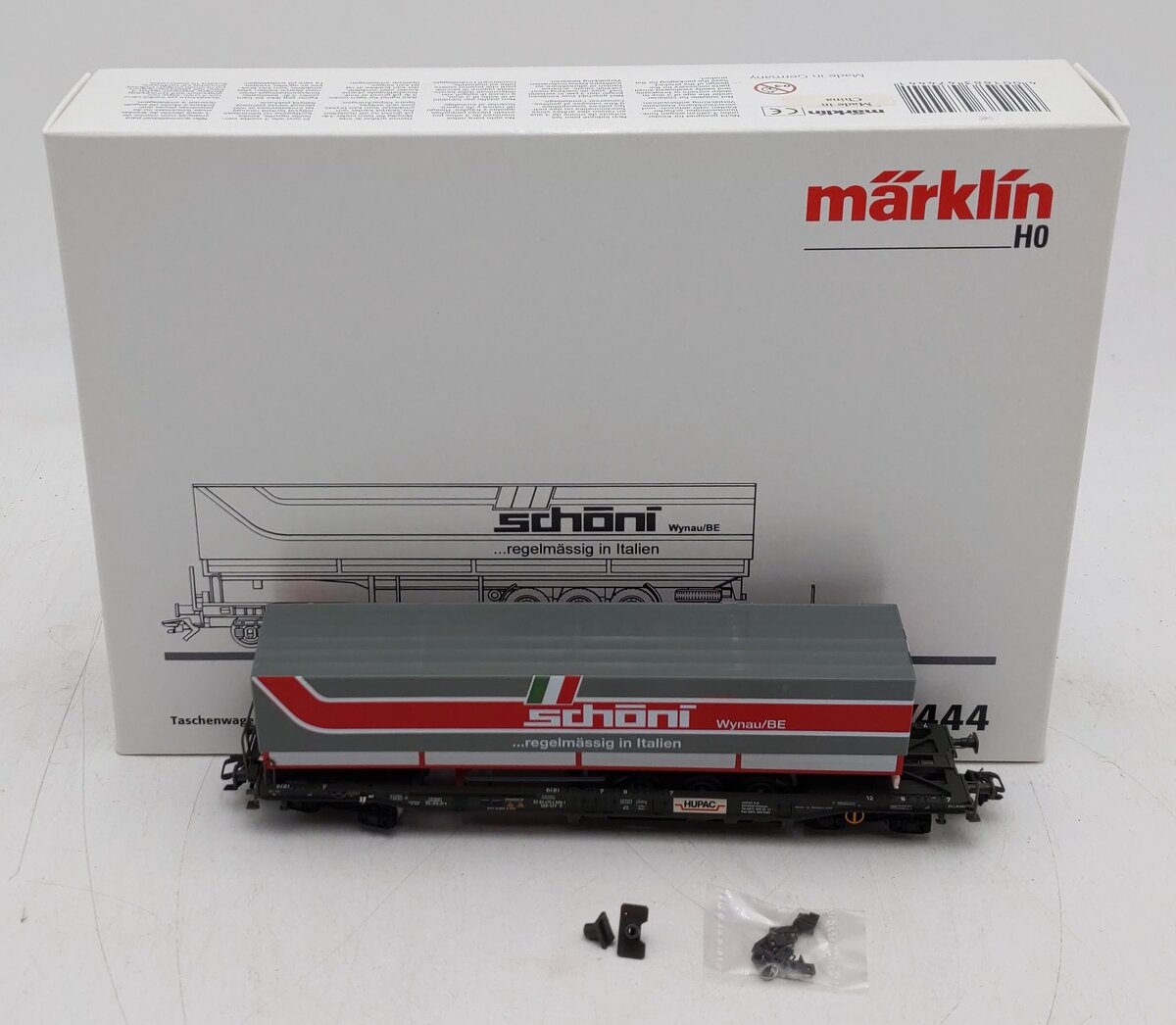 Marklin 47444 HO Scale HUPAC Depresse Flatcar w/Semi Truck Trailer EX/Box