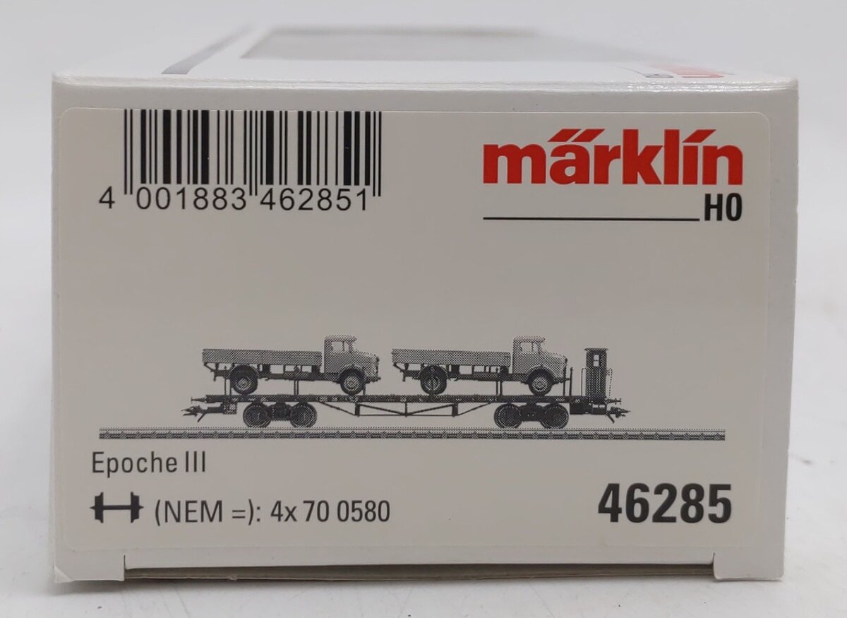 Marklin 46285 HO Scale DB Flatcar with 2 Trucks EX/Box