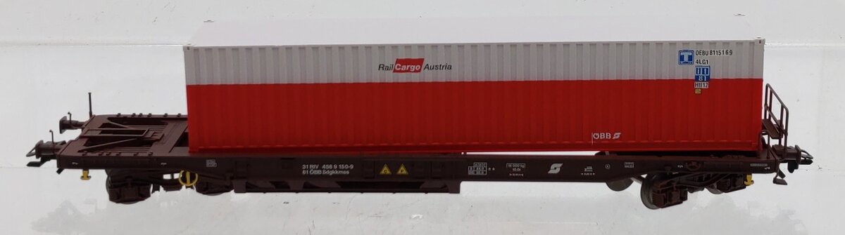 Marklin 47445 HO Scale OBB Depressed Flatcar w/ 40 ft. Container EX/Box