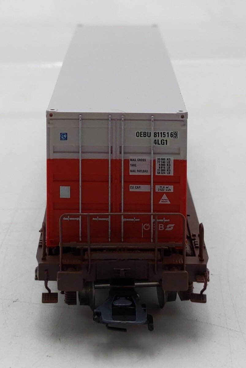 Marklin 47445 HO Scale OBB Depressed Flatcar w/ 40 ft. Container EX/Box