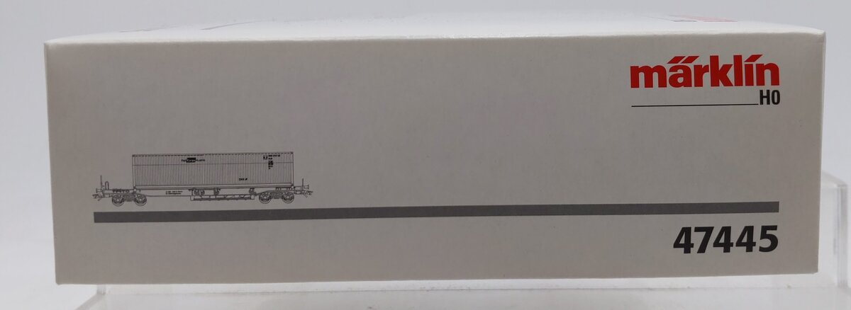 Marklin 47445 HO Scale OBB Depressed Flatcar w/ 40 ft. Container EX/Box