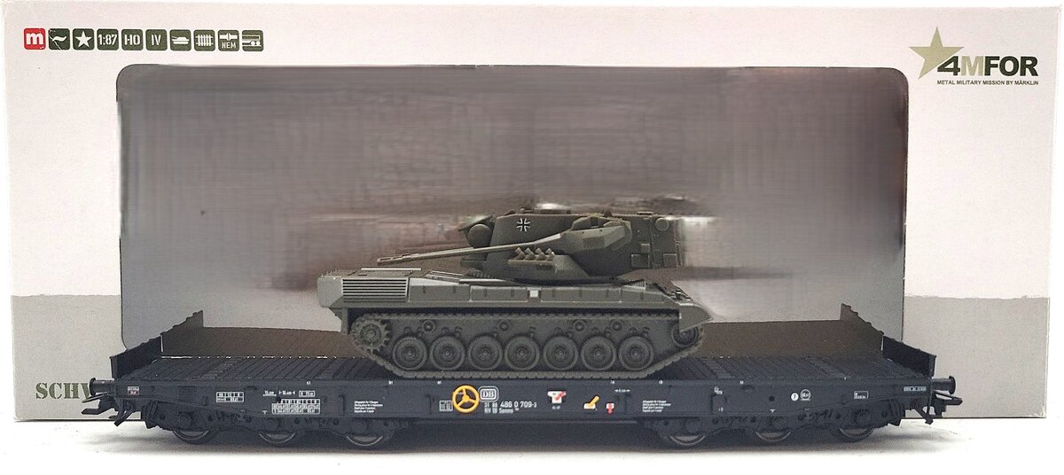 Marklin 48733 HO Scale DB Flatcar w/ "Gepard" Tank LN/Box