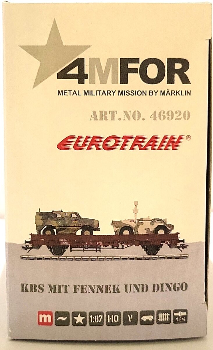 Marklin 46920 HO Scale DB German Army Flat Car With Fennek & Dingo Art LN/Box