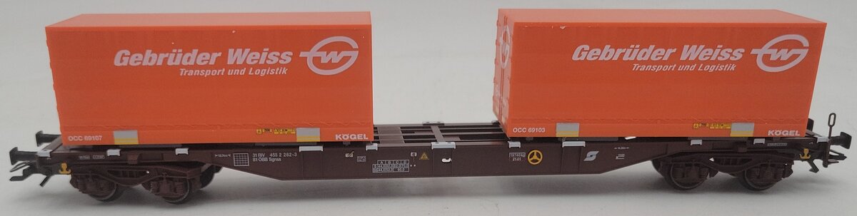 Marklin 47073 OBB Flatcar with Two Tank Containers LN/Box