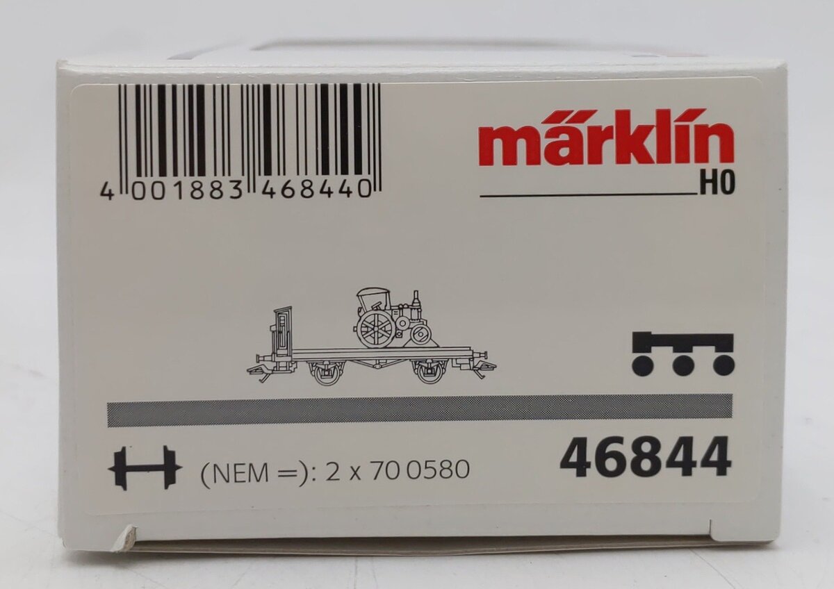 Marklin 46844 HO Scale Flat Car w/ Tractor Load EX/Box