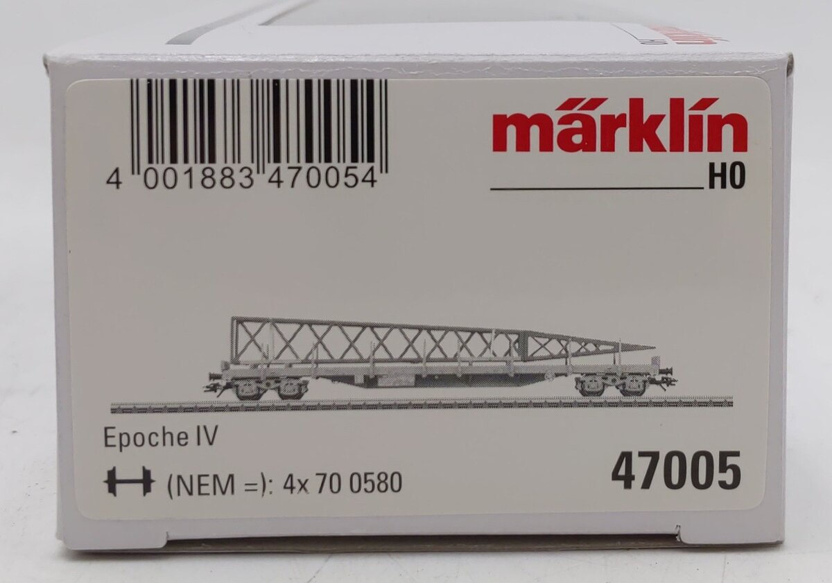Marklin 47005 HO Scale SBB-CFF Flat Car w/Stakes & Freight Load #3901219-5 EX/Box