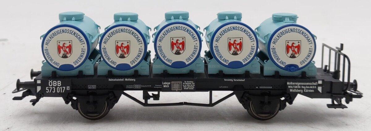 Marklin 46211 HO Scale OBB Dairy Milk Transport Flatcar EX/Box