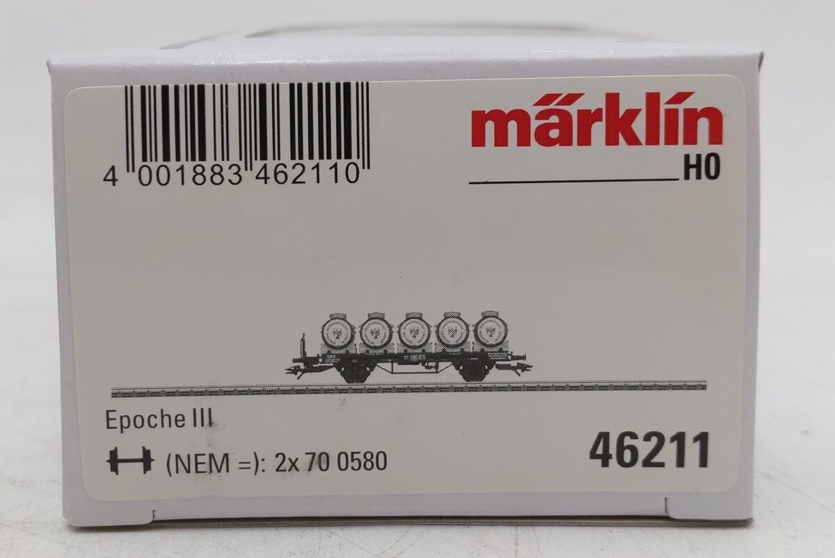 Marklin 46211 HO Scale OBB Dairy Milk Transport Flatcar EX/Box