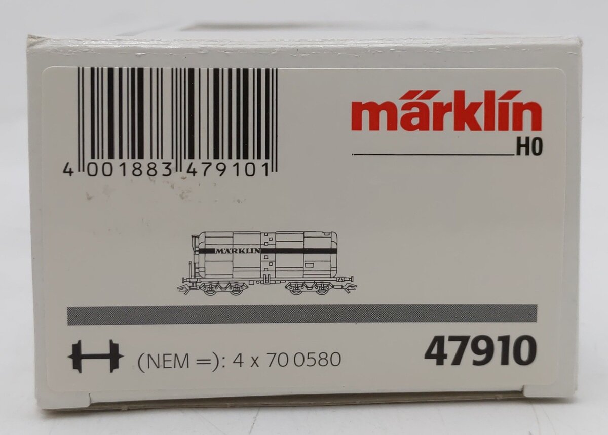 Marklin 47910 HO Scale White Oil Tank Car w/Red Stripe EX/Box