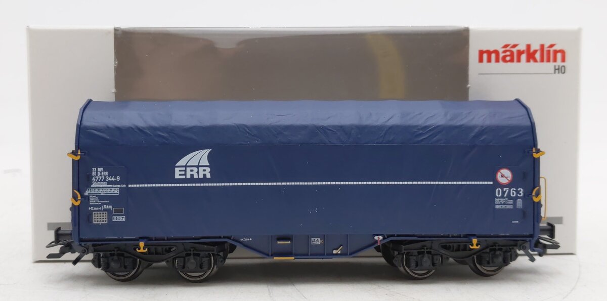Marklin 47215 HO Scale ERR Type 1 Shimmns Sliding Tarp Car #0763 EX/Box
