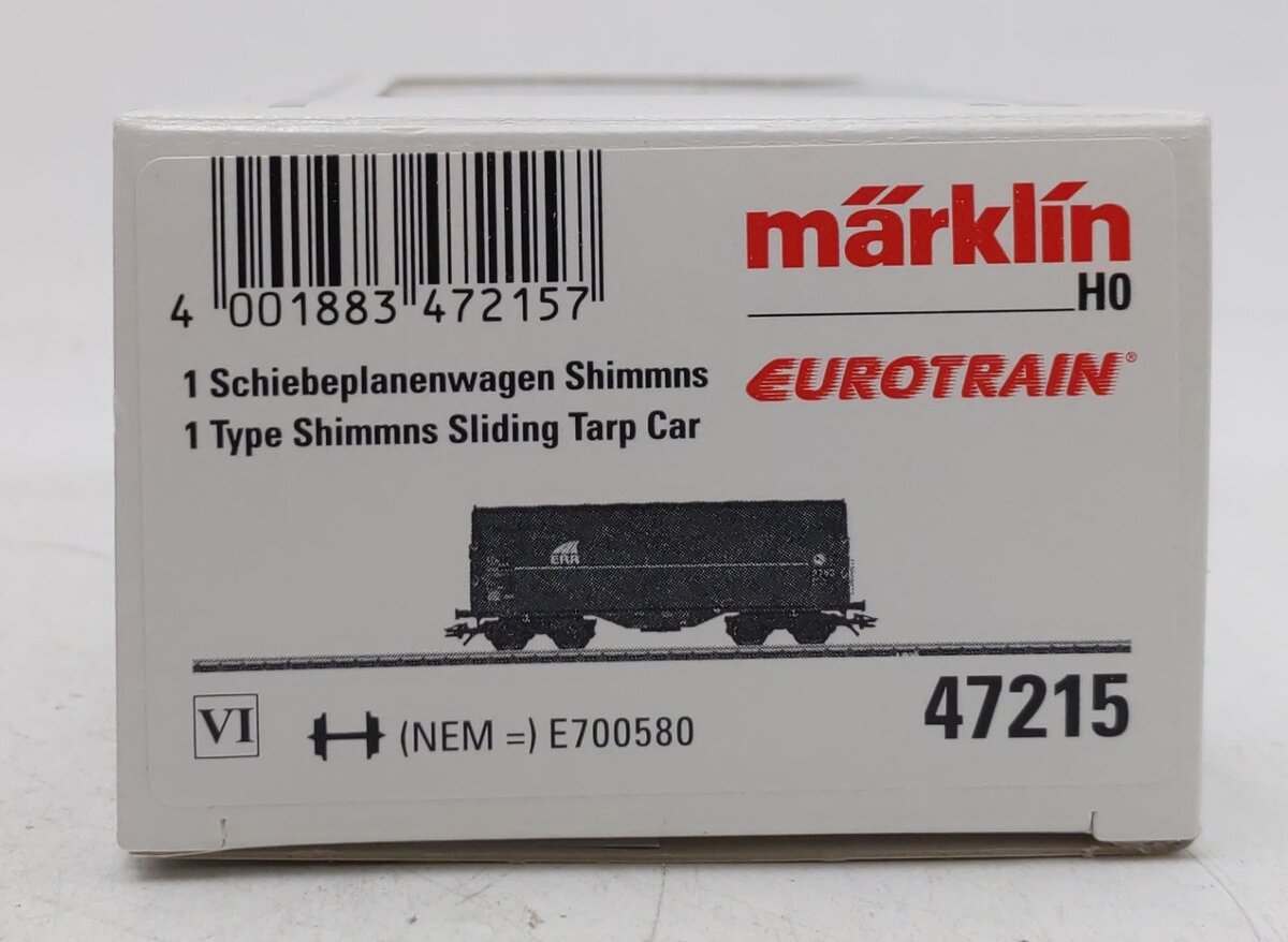 Marklin 47215 HO Scale ERR Type 1 Shimmns Sliding Tarp Car #0763 EX/Box